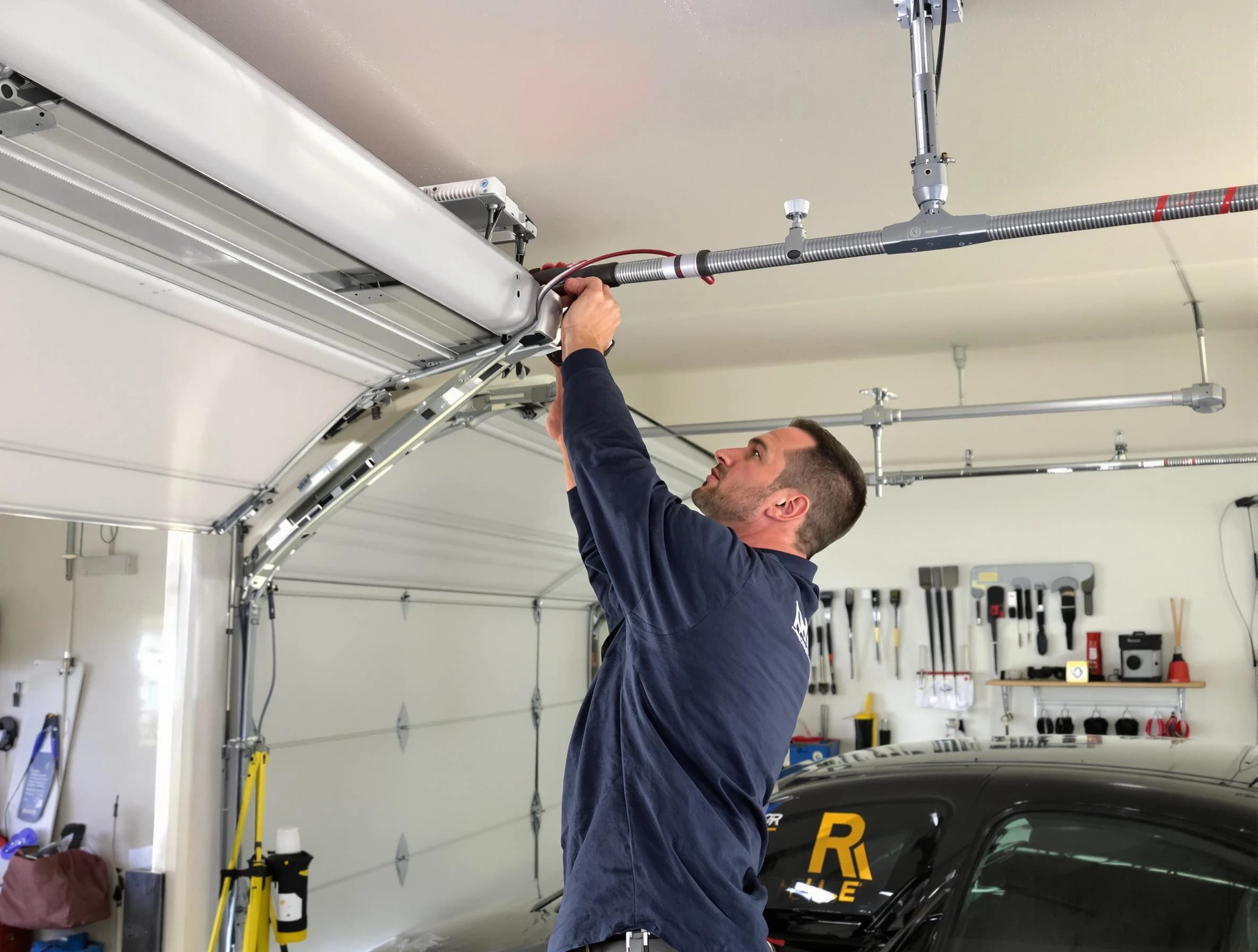 Forest Hills Garage Door Repair technician performing garage door cable repair in Forest Hills