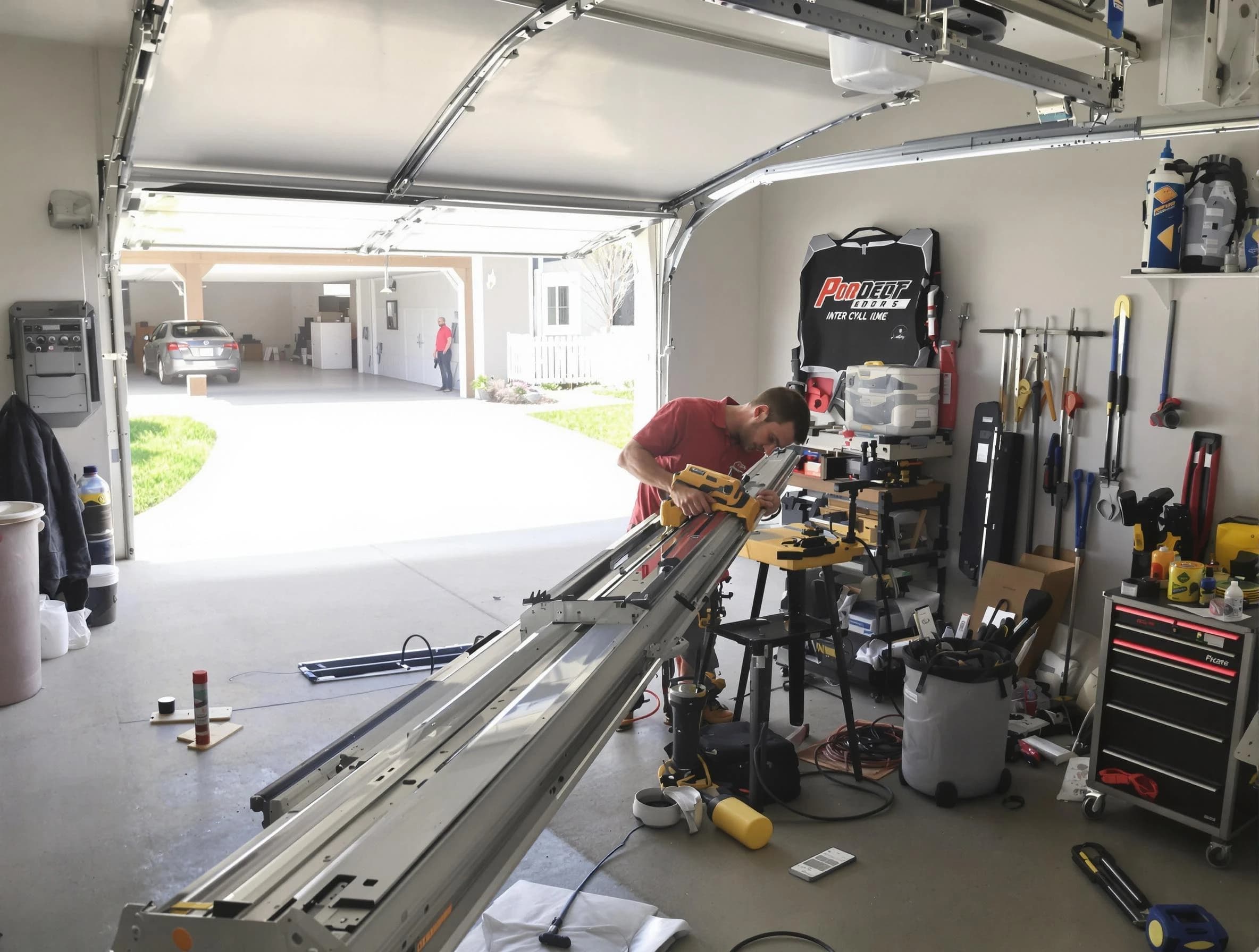 Forest Hills Garage Door Repair expert performing track repair in Forest Hills